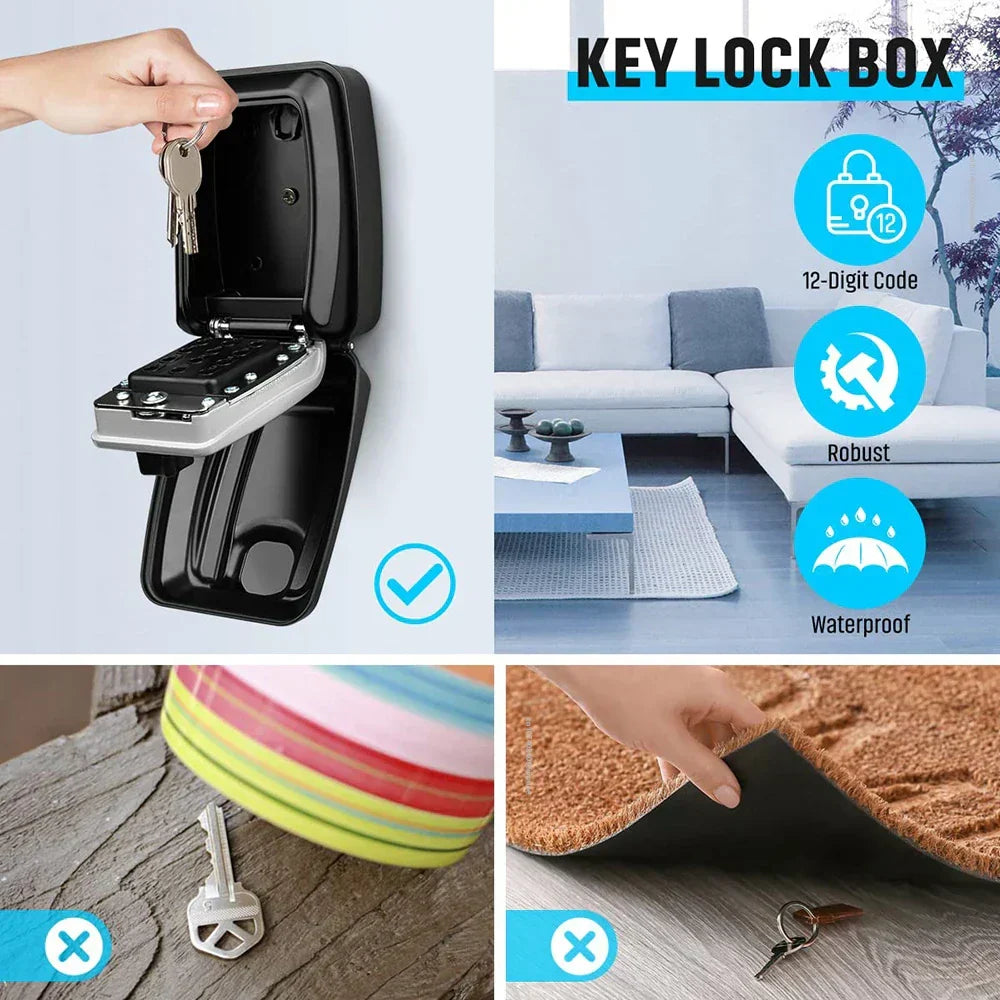 Skanto | Waterproof Wall-Mounted Key Box – Outdoor Lockable Key Storage with Combination Code