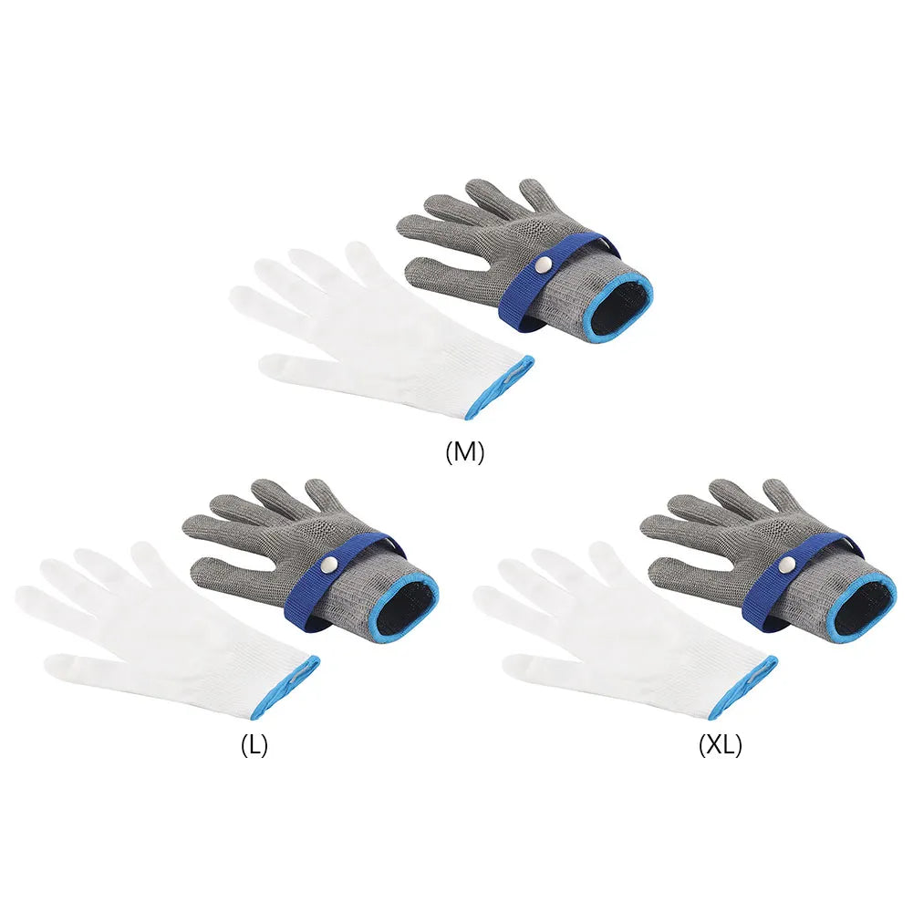 Stainless steel cut-resistant gloves - Anti-cut, wire metal mesh hand protection for slaughtering, gardening and work safety
