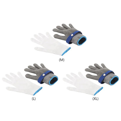 Stainless steel cut-resistant gloves - Anti-cut, wire metal mesh hand protection for slaughtering, gardening and work safety