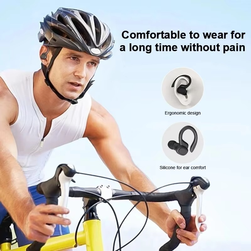 Skanto | SP16 True Wireless Earbuds with Ear Hooks, Waterproof Sports Earphones with Microphone and HiFi Stereo Sound