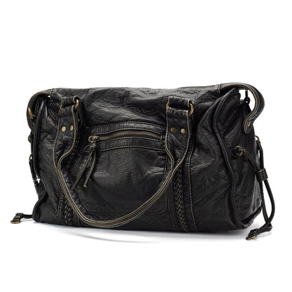Luxury black leather handbag