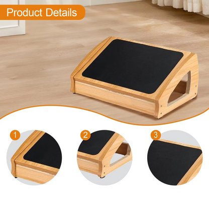 BowLift | Wooden Under-Desk Footrest – Ergonomic Leg Support for Home & Office