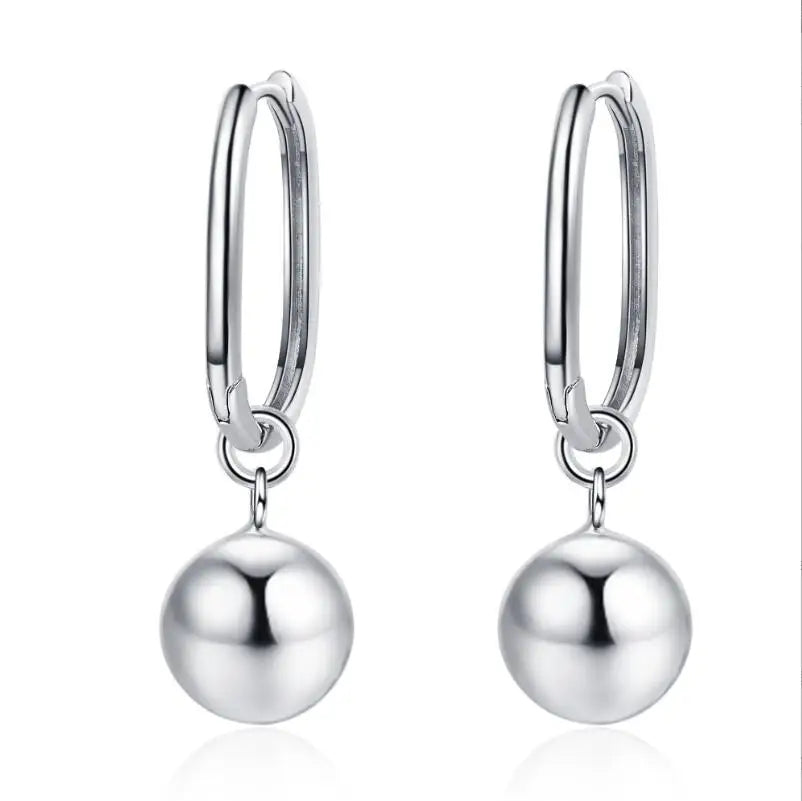 Original 925 Sterling Silver Pearl Ball Hoop Earrings For Women 2023 Korean Wedding Party Jewelry Gift For Women Earrings