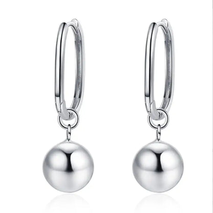 Original 925 Sterling Silver Pearl Ball Hoop Earrings For Women 2023 Korean Wedding Party Jewelry Gift For Women Earrings