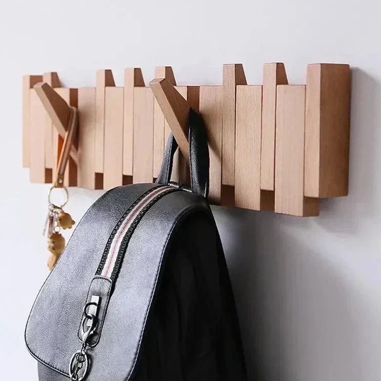 HarmonyHook - Stylish Adjustable Wooden Wall Rack