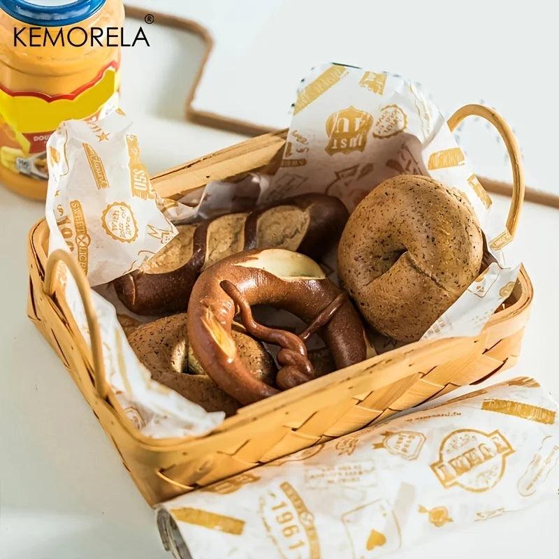 Skanto | Wax Paper Food Packaging 50 pcs/pack | Food-Safe Parchment Paper for Bread, Sandwich, Burger | Oil Paper Baking Tool from KEMORELA