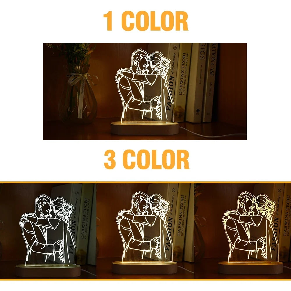 Skanto | Personal 3D Photo Lamp: Custom Photo & Text Night Light - Ideal for Valentine's, Weddings, Anniversaries, Birthday Gifts