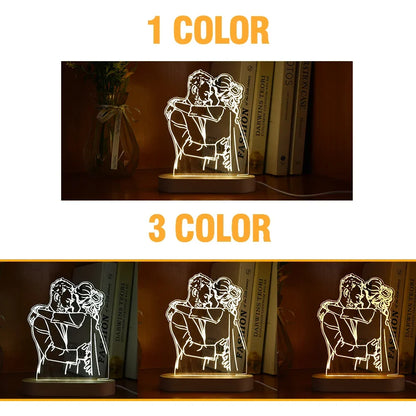 Skanto | Personal 3D Photo Lamp: Custom Photo & Text Night Light - Ideal for Valentine's, Weddings, Anniversaries, Birthday Gifts