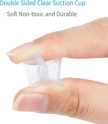 Skanto | 5/20PCS Double-Sided Plastic Suction Cups - Non-Slip Clear Vacuum Suction Cups for Glass, Car Windows, Tabletops, DIY Soap Holder