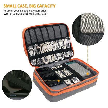 Skanto | TECHNIVO LayerPro Electronics Organizer | 3-Layer Cable Bag | Waterproof & Large Volume | For iPad, Chargers & Accessories