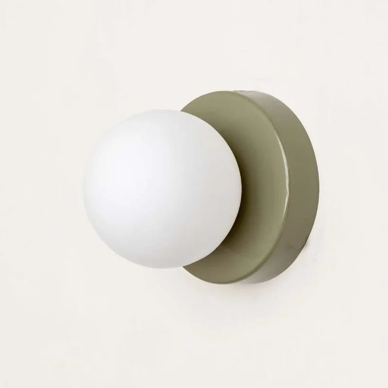 LumiGlobe – Modern wall light with glass block in Mid-Century style