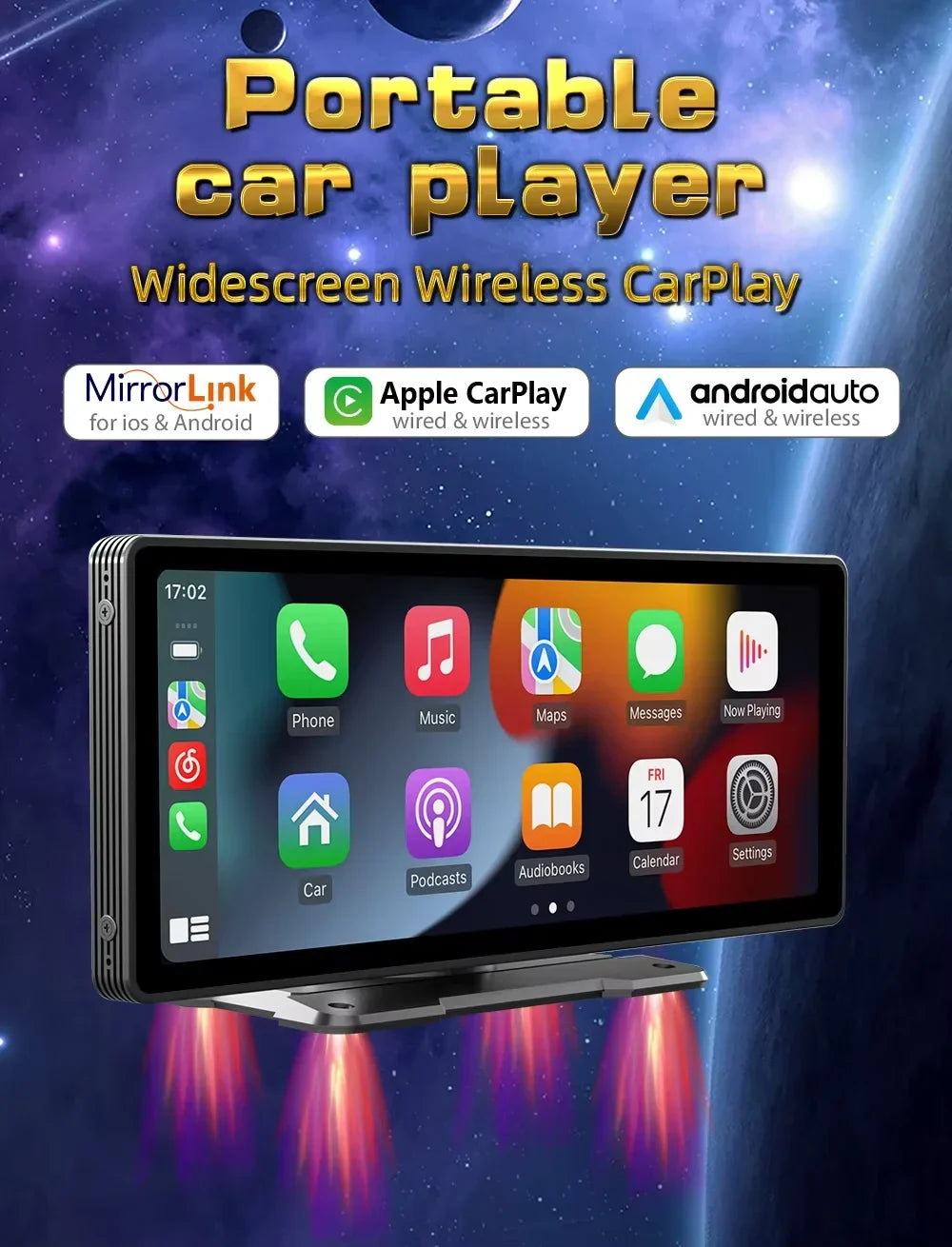 BowLift | Universal 10.26-Inch (26.06cm) Car Multimedia Player with Wireless CarPlay and Android Auto