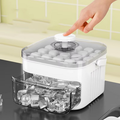 BowLift | Large 50-Cube Ice Tray with Easy-Press Lid for Effortless Release
