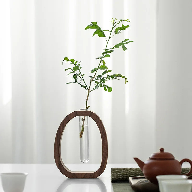Oval wooden frame single bottle | Karnz