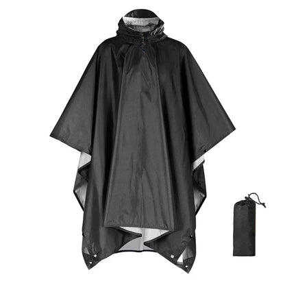 Skanto | 3-in-1 Outdoor Military Raincoat - Hooded Waterproof Poncho with Sleeves, Motorcycle Rain Cover, Ideal for Camping, Hiking, and Travel