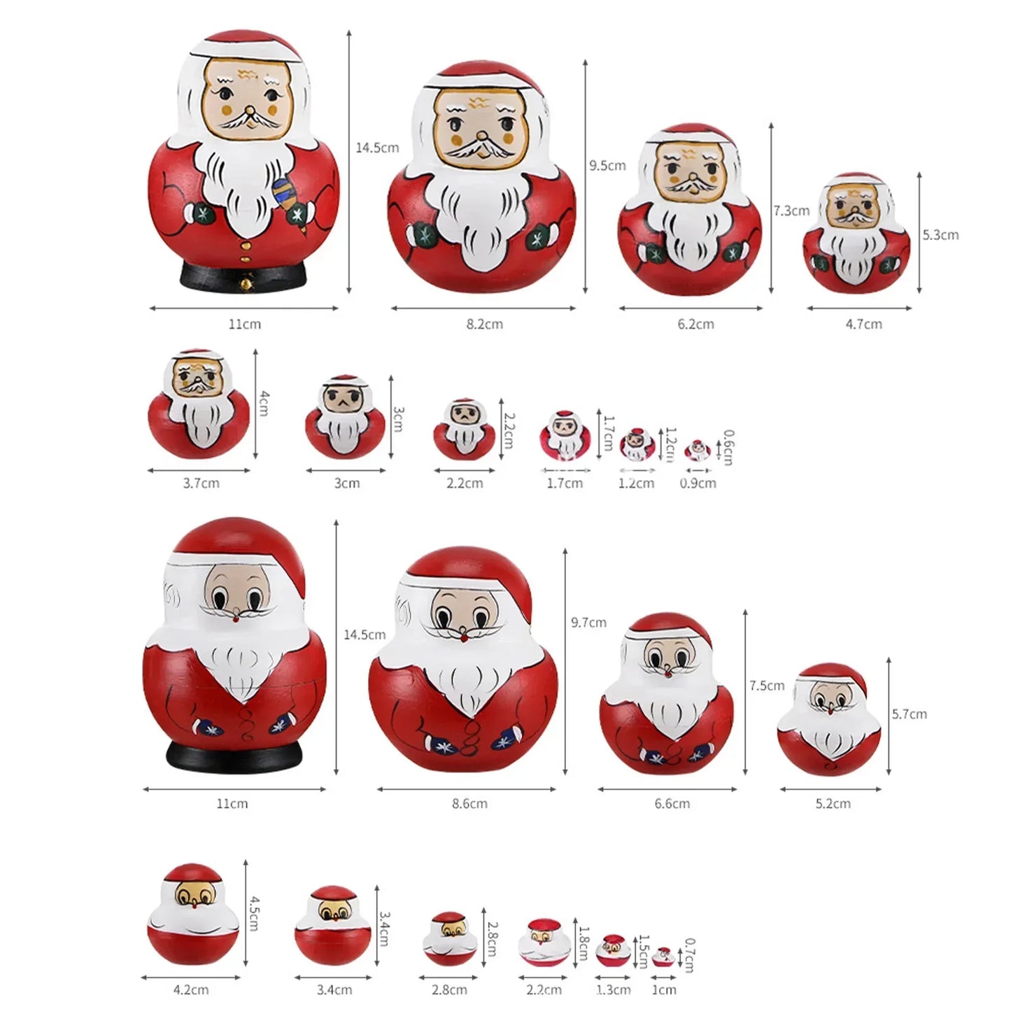10-Piece Wooden Russian Matryoshka Doll Set for Cultural Decor and Gifts