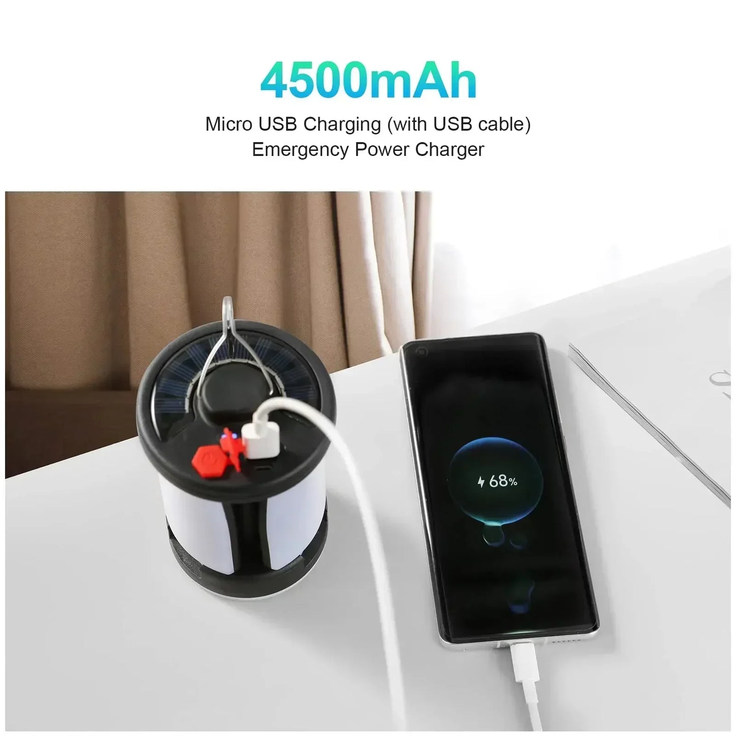 BowLift | LUMALITE Solar Camping Lamp | USB & Solar Charging | 6 Light Modes | Foldable & Power Bank – 1000 Lumen