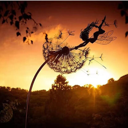 Skanto | Metal Fairy Sculpture Outdoor Lawn Decor
