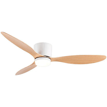 42-52 Inch Ceiling Fans with DC Motor — Remote Control Low-Profile Cooling Fans, without Light, White Wood & Black Options | Karnz