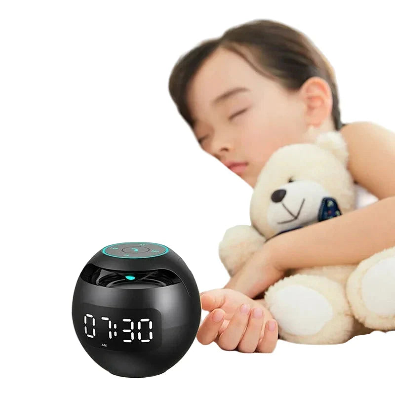 Skanto | Digital LED Alarm Clock with Bluetooth Speaker and Colorful Night Light – Motion Sensor, Rechargeable, 5W Sound
