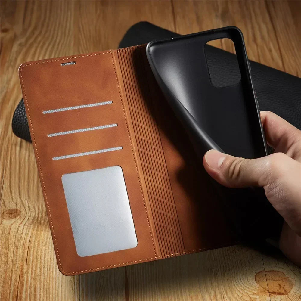 Skanto | Samsung Case: Magnetic Leather Case for Stylish Protection