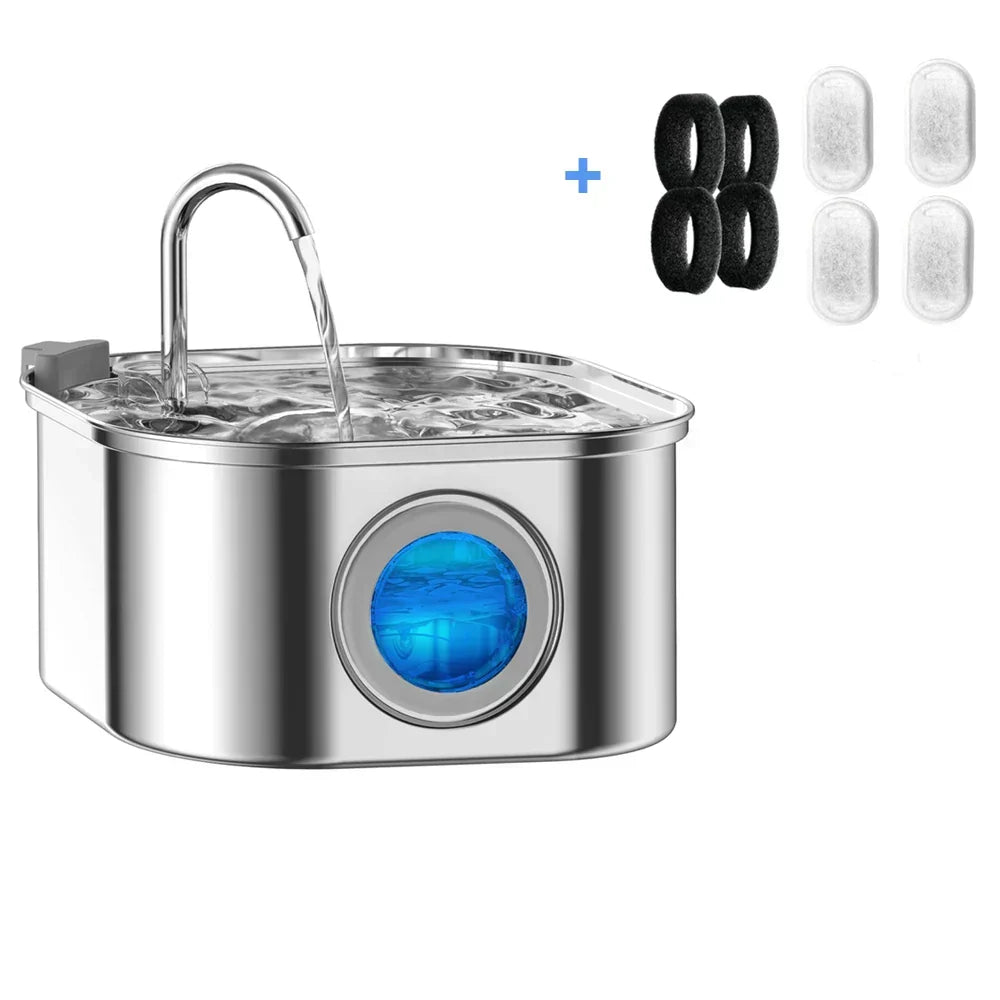 Skanto | Skanto Felindra Cat Water Fountain | Stainless Steel | Flowing Water for Better Hydration | Quiet & Hygienic | 2,5 L Capacity