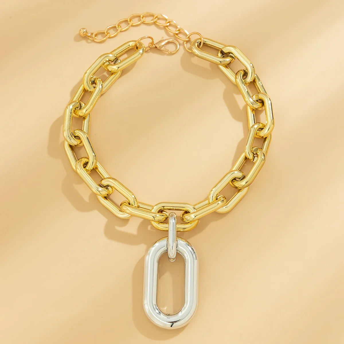 BowLift | Chunky Two Tone Paperclip Bold Necklace