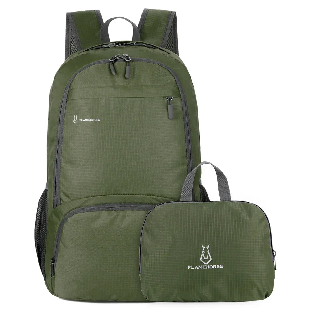 BowLift | TrekVita Foldable Backpack | Ultralight & Waterproof | 31×14×47 cm | Outdoor & Travel Backpack for Men & Women