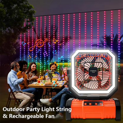 BowLift | Rechargeable Camping Fan with 20000mAh Battery, 4 Speeds and LED Lantern