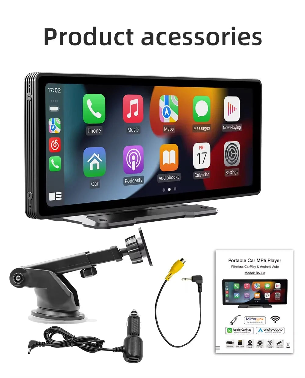 BowLift | Universal 10.26-Inch (26.06cm) Car Multimedia Player with Wireless CarPlay and Android Auto