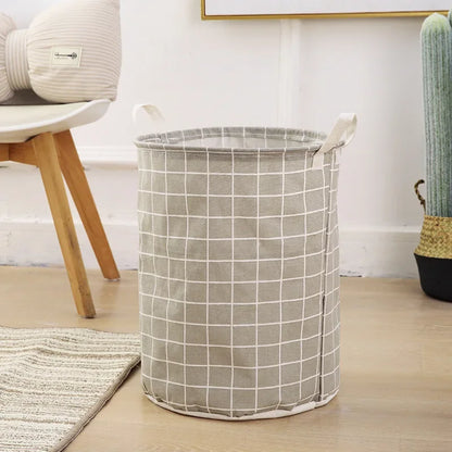 EcoStore Laundry Basket – Foldable Canvas and Linen Laundry Basket with Handles and Drawstring