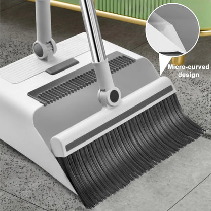 BowLift | Cleanuvo 3-in-1 broom set | Broom with floor brush & stand-up scoop | Extra long handle & hair-repellent | Household cleaning set