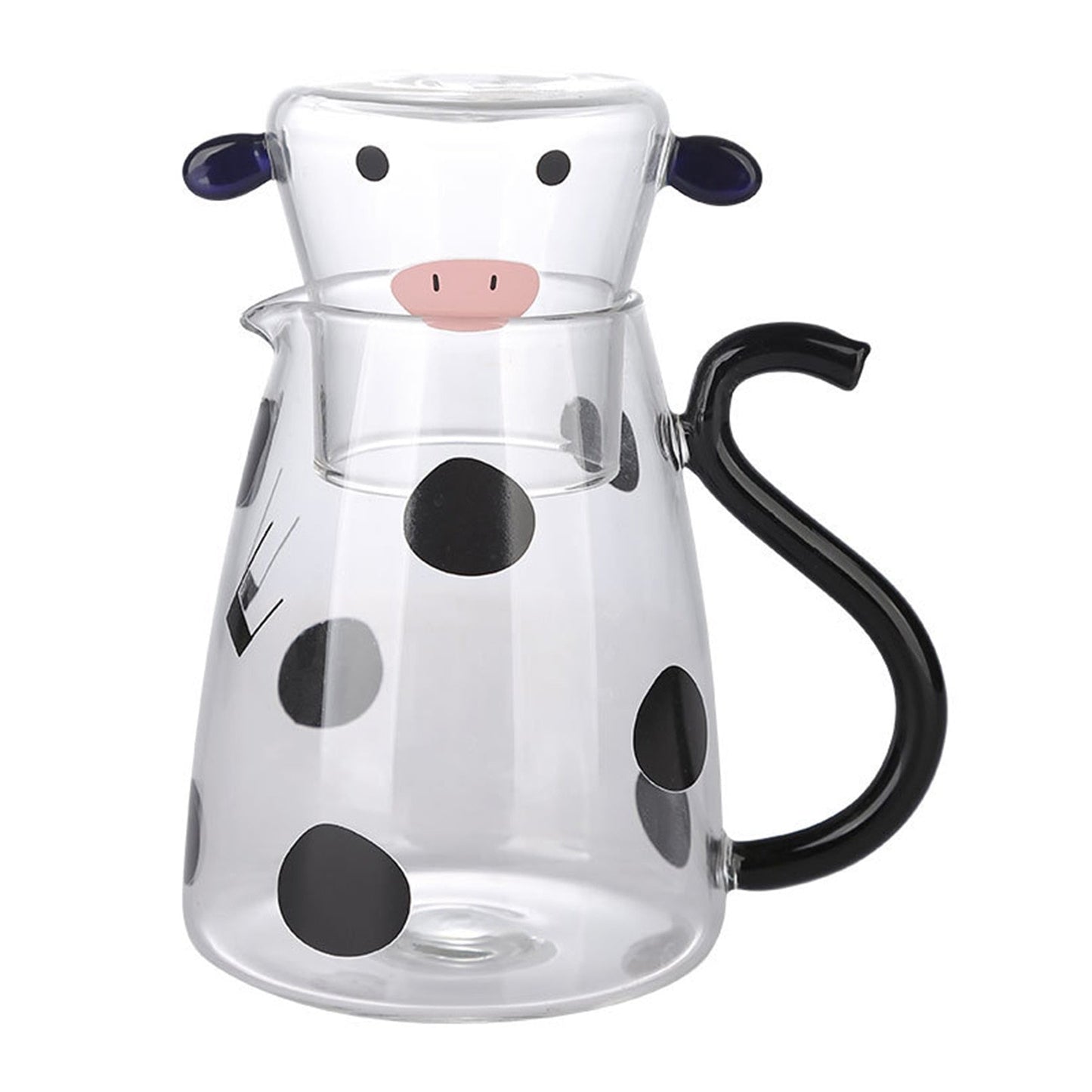 Cute Cow Glass Pitcher with Cup | Karnz