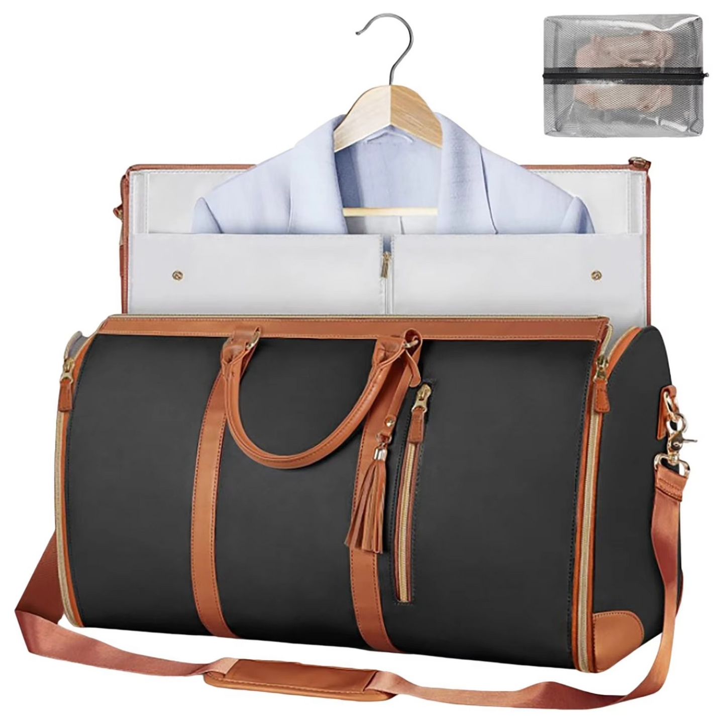 BowLift | Large-Capacity Foldable Women's Garment Travel Bag with Hanging Suit Compartment