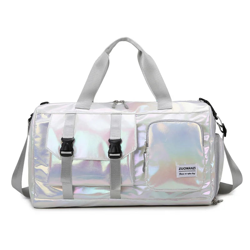 BowLift | Lumivista Holographic Travel Bag | Stylish Weekender Shoulder Bag with Shoe Compartment | Perfect for Weekend Trips & Short Journeys