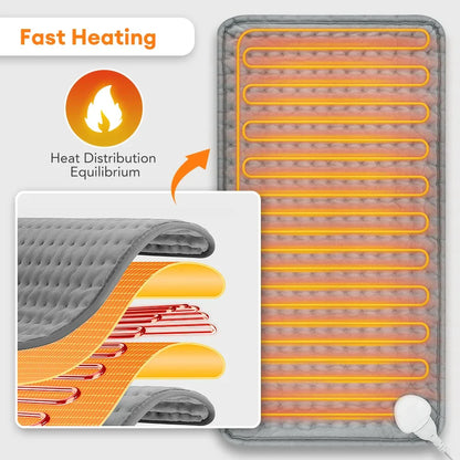 Skanto Skanto | ThermaEase Electric Heating Pad | 9 Temperature Levels & 4 Timer Modes | 30x60 cm | Washable & Fast Heating | For Back, Stomach & Legs