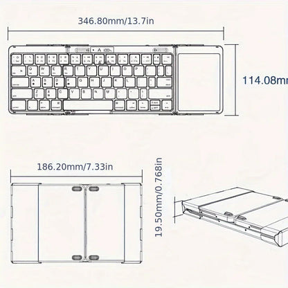 Skanto | Foldable RGB Wireless Built-in Touchpad Backlit Travel Keyboard