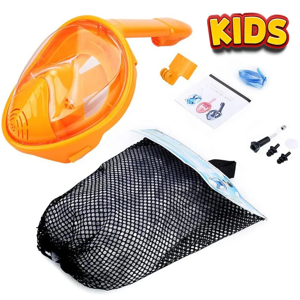 Skanto | Full Face Snorkel Mask with Camera Mount - Wide Angle, Anti-Fog, Anti-Leak Diving and Snorkeling Mask for Adults and Kids