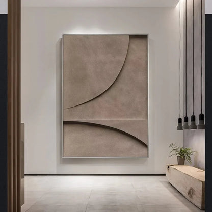 Modern Minimalist Flat Geometric Lines Wall Art Fine Art Canvas Prints Retro Brown Abstract Pictures For The Living Room Contemporary Interior Design Decor | Karnz