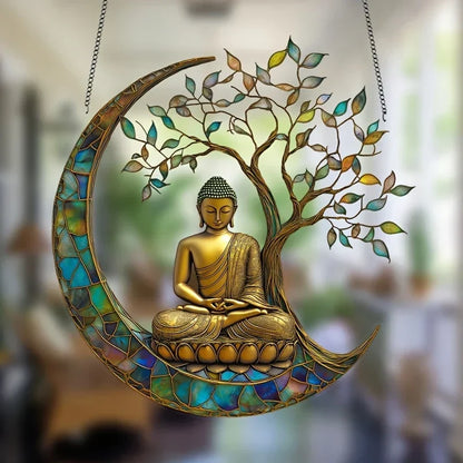 Brehn | Acrylic Sun Catcher ZenLight | 2D Buddha Decor | Window & Home Accessory | Spiritual Room Design