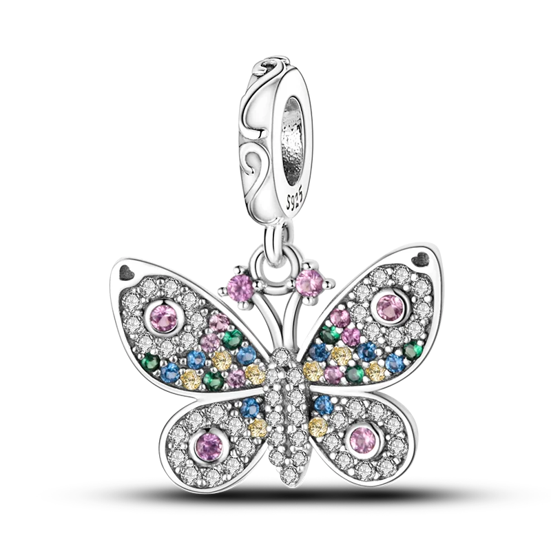 Skanto | 925 Silver Golden Leopard Charm Beads Colorful Chameleon Rhinoceros Lion Scarab Cat Pendant Compatible with Original Pandora Bracelet Jewelry