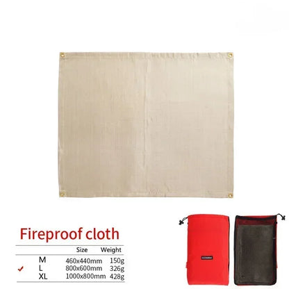 Skanto | CampVita Fire Protection Camping Mat | Heat Resistant & Fireproof | Ideal for Grills & Campfires | Fiberglass Beige