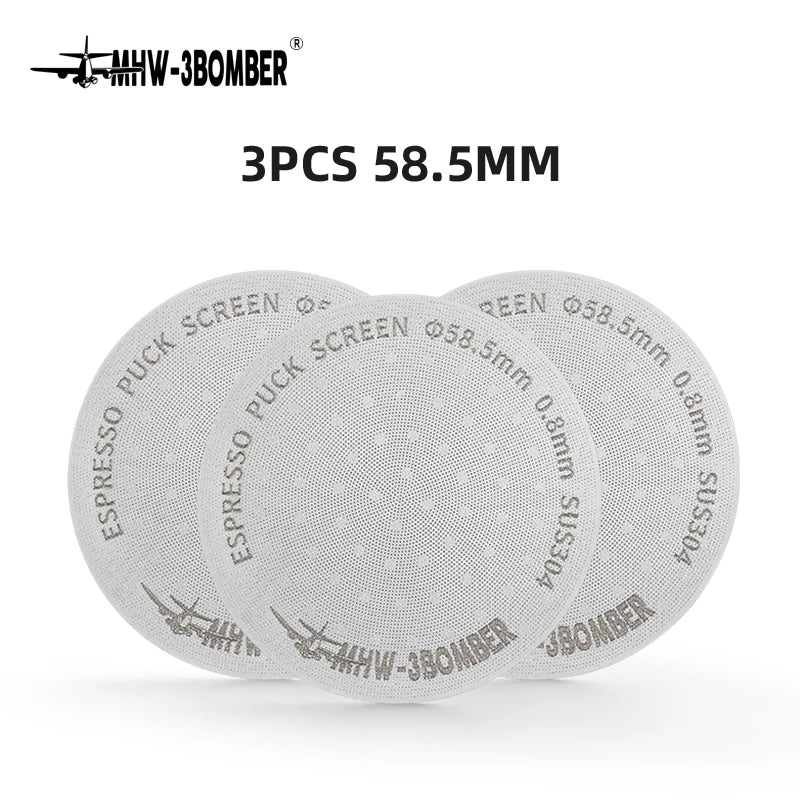 MHW-3BOMBER 51/53/58.5mm Espresso Puck Screen Double-Layer Metal Coffee Reusable Filter