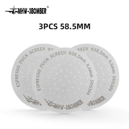 MHW-3BOMBER 51/53/58.5mm Espresso Puck Screen Double-Layer Metal Coffee Reusable Filter