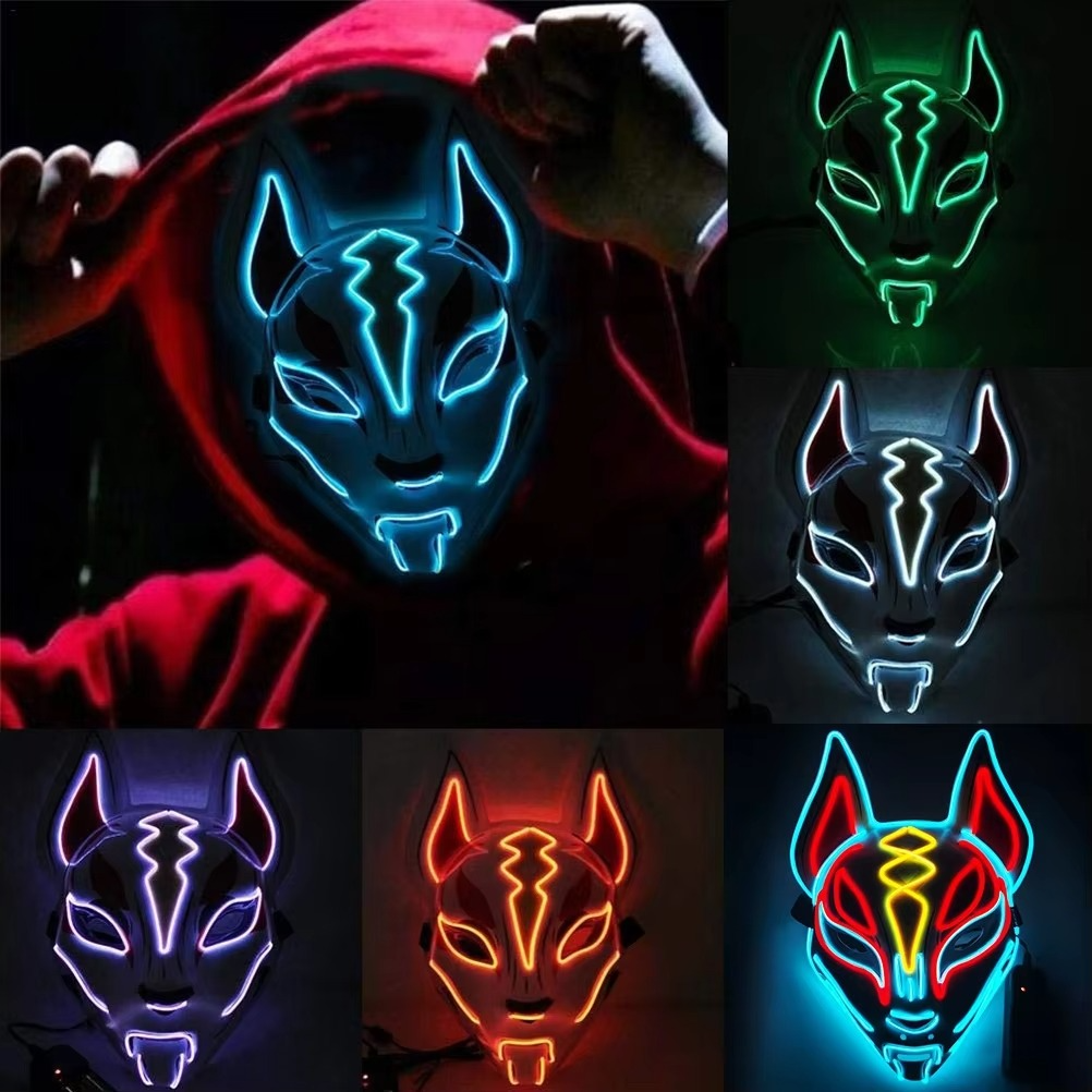BowLift | Luminous LED Full Face Fox Mask for Halloween & Cosplay