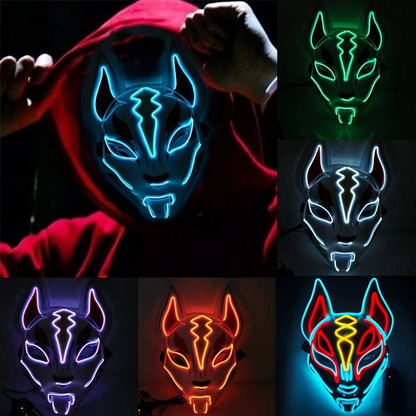BowLift | Luminous LED Full Face Fox Mask for Halloween & Cosplay