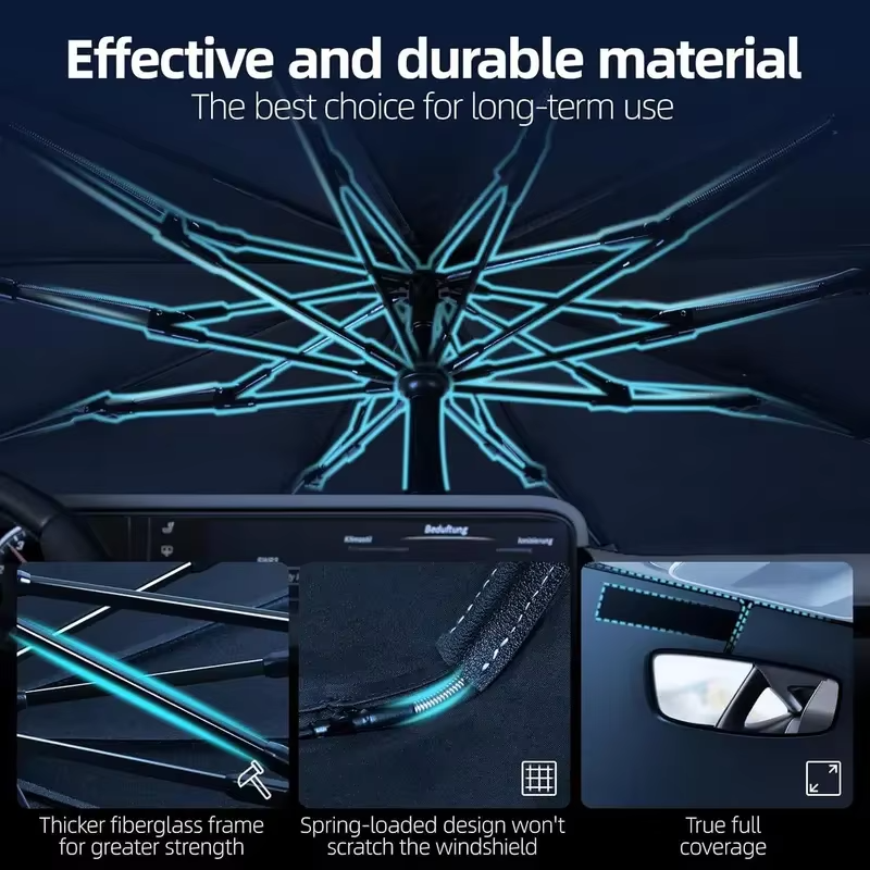 BowLift | Windshield Sun Shade Umbrella – Foldable UV-Blocking Car Sunshade to Keep Interior Cool & Protected