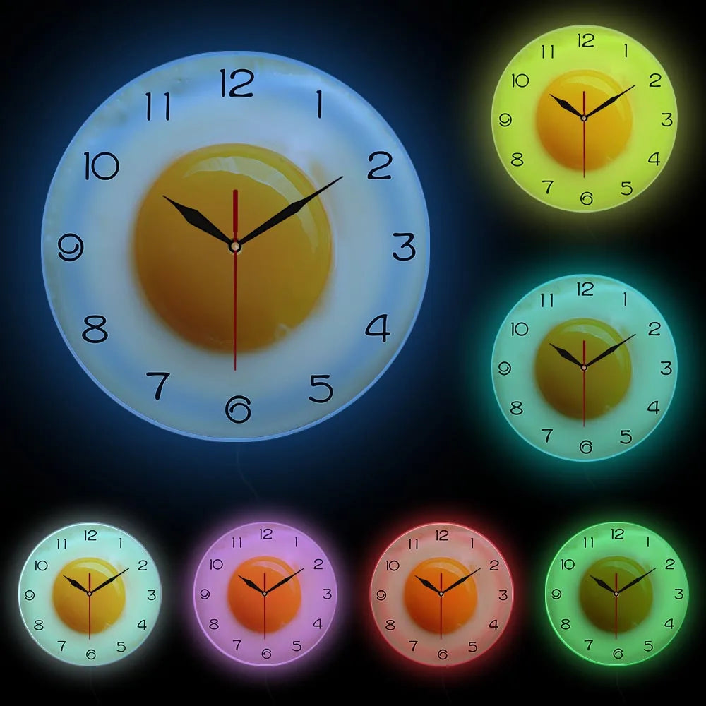 Frendorf | Wall Clock in Fried Egg Design | Humorous Modern Wall Decoration