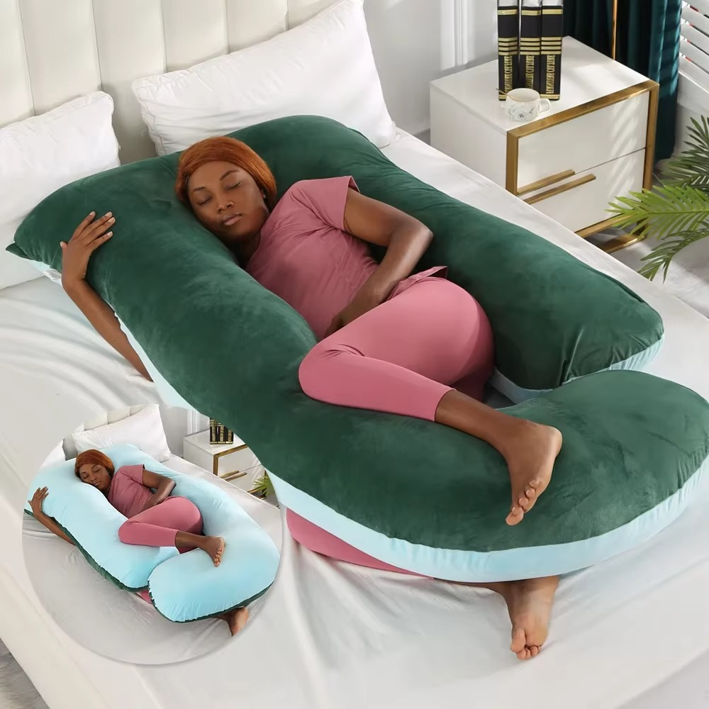 Skanto | J-Shaped Pregnancy Support Pillow for Side Sleeping and Nursing