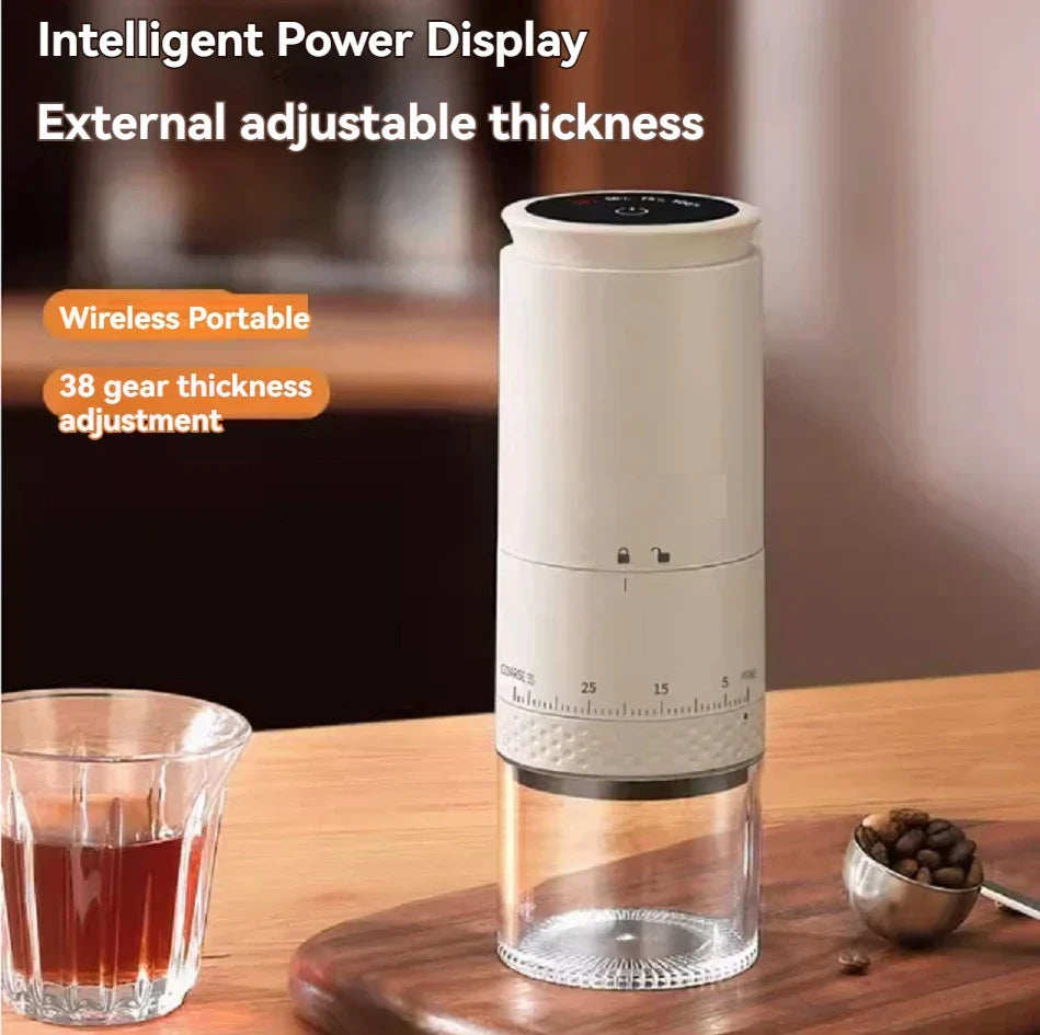 Brehn | 1500mAh Externally Adjustable Type-C Charging Electric Coffee Grinder, Bean Grinding Machine, Coffee Maker